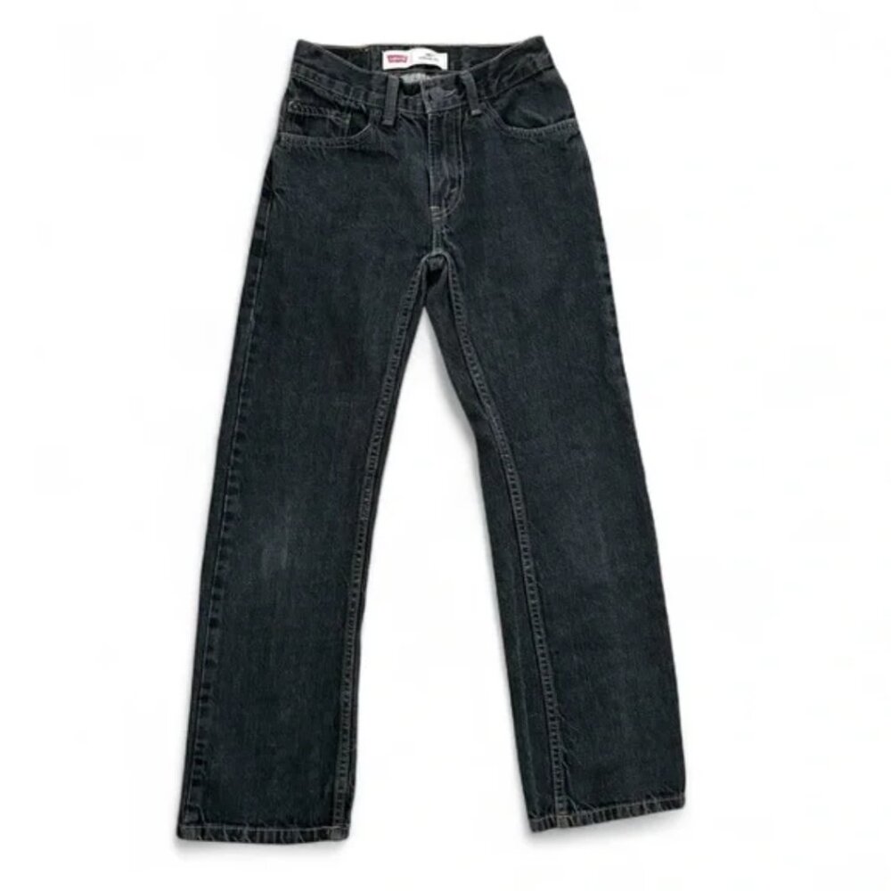 Levi's 505 Straight Black Denim Jeans - 12 Slim